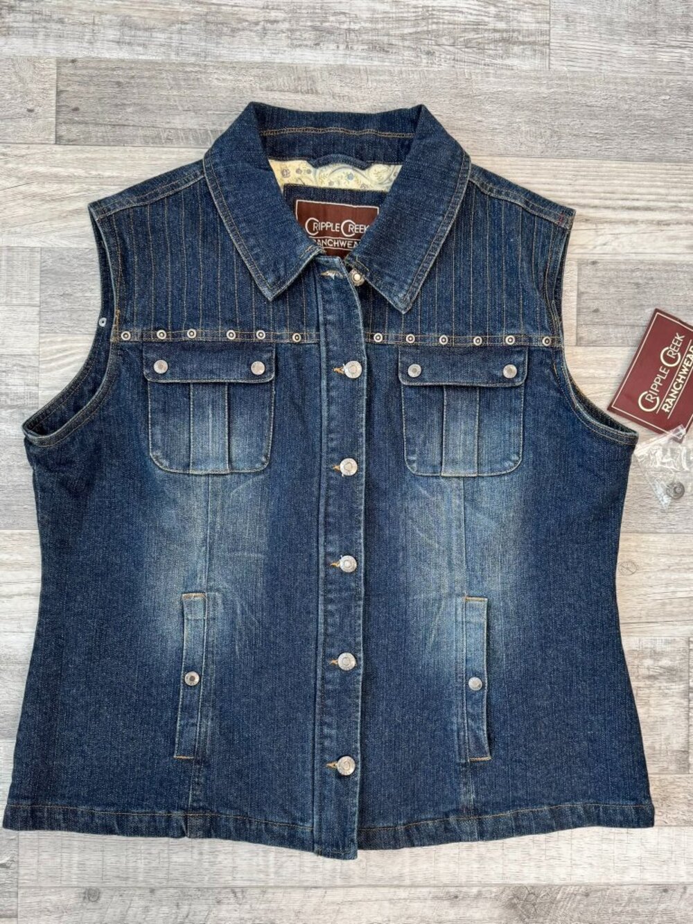 Cripple Creek Ranchwear NWT denim vest dark wash womens size XXL S5